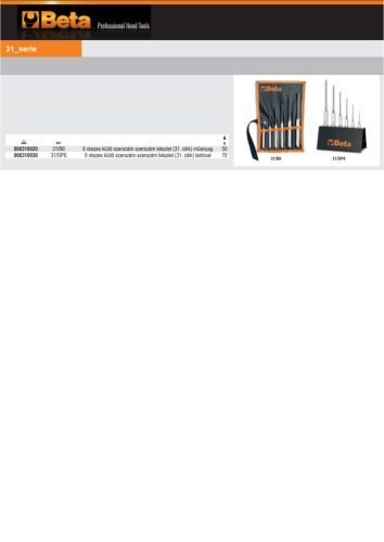 Beta 31/SP6 6 részes kiütő szerszám szerszám készlet tartóval (31/SPV) 2-3-4-5-6-8 mm