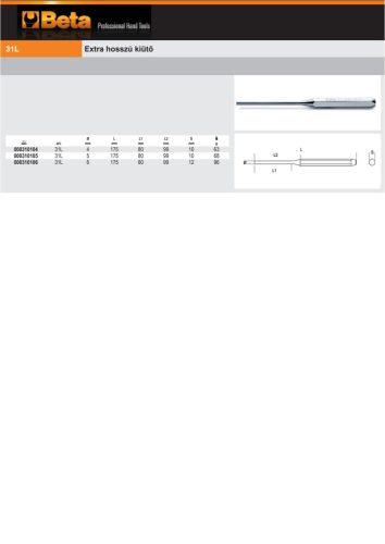 Beta 31L 6 Extra hosszú kiütő 6mm