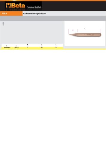 Beta 32BA 10 szikramentes pontozó 14mm