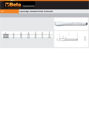 Beta 34 150 Laposvágó, standard kivitel, krómozott 150mm