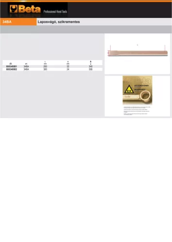 Beta 34BA 200 Laposvágó, szikramentes 200mm