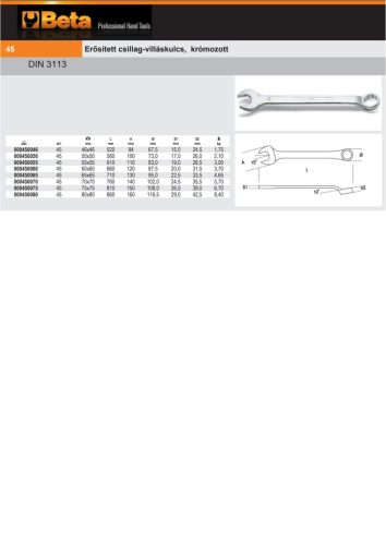 Beta 42HS CSILLAG-VILLÁSKULCS, H-SAFE 70mm