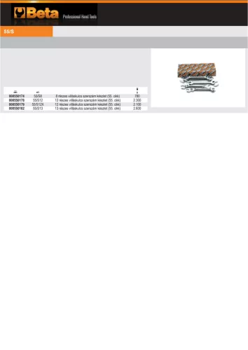 Beta 55/S13 13 részes villáskulcs szerszám készlet (55)