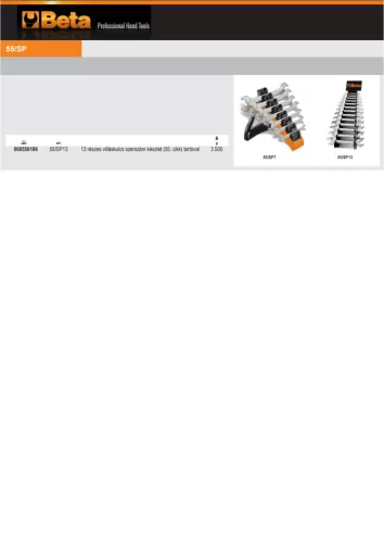 Beta 55/SP13 13 részes villáskulcs szerszám készlet (55) tartóval