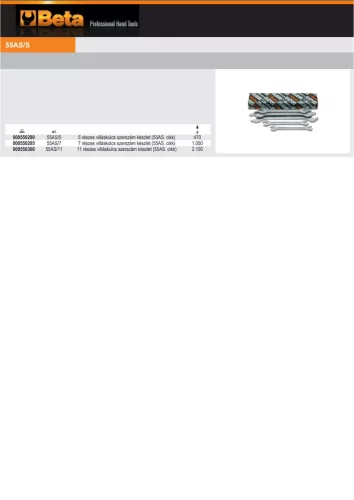 Beta 55AS/S12 12 részes villáskulcs szerszám készlet (55AS)
