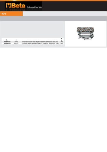 Beta 80/S11 11 részes kettős csuklós dugókulcs szerszám készlet (80)