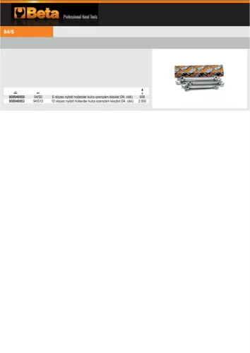 Beta 94/S 6 részes nyitott hollander kulcs szerszám készlet (94)