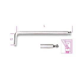 Beta 96BPC Hajlított gömbfejű imbuszkulcs, krómozott 7mm