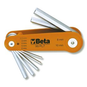   Beta 96/BG7 7 részes hatlapú imbuszkulcskészlet, krómozott,műanyag tartóval