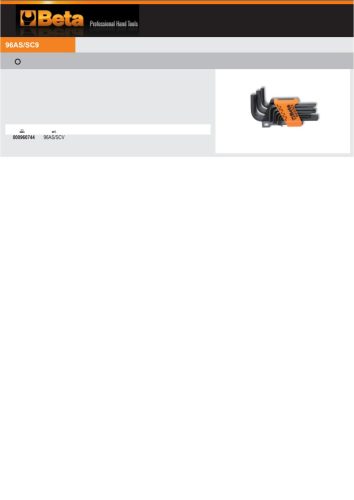 Beta 96AS/SC9 9 részes hajlított imbuszkulcs szerszám készlet (96AS)