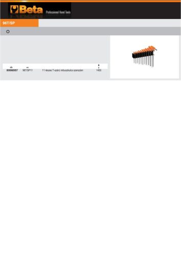 Beta 96T/SP11 11 részes T-szárú imbuszkulcs szerszám készlet markolattal (96T) tartóval