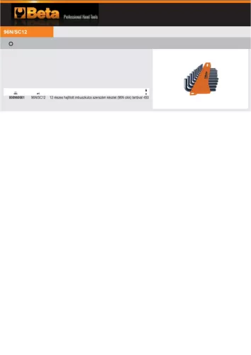 Beta 96N/SCV12 Tartó a 96N/SP12 termékhez ÜRES