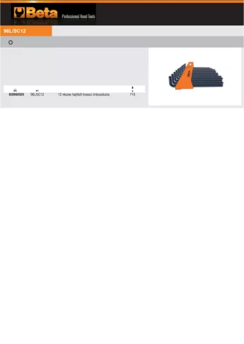 Beta 96L/SCV12 Tartó a Beta 96L/SP12-höz, 96LC/SP12 termékhez ÜRES