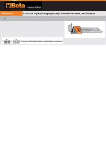 Beta 96LBP/SCV Tartó a Beta 96LBP/SC9 termékhez ÜRES