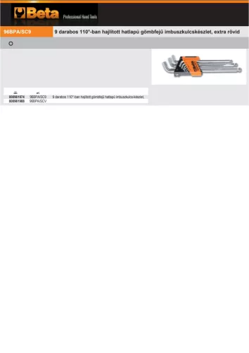 Beta 96BPA/SCV Tartó a Beta 96BPA/SCV termékhez ÜRES