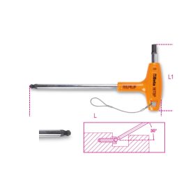   Beta 96TBP-HS Hajlított gömbfejű imbuszkulcsok nagy nyomatékú T-markolattal, krómozott, H-SAFE 2,5mm