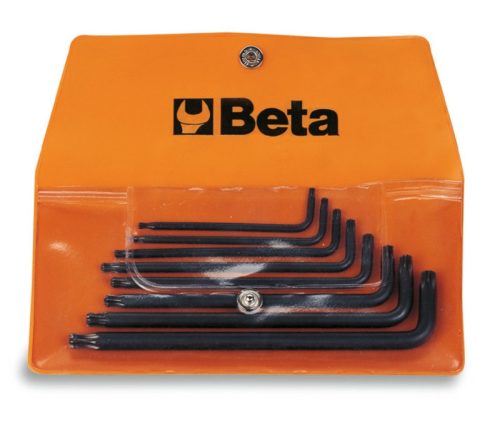 Beta 97RTx/B8 8 részes hajlított Tamper Resistant Torx® imbuszkulcs szerszám készlet műanyag dobozban