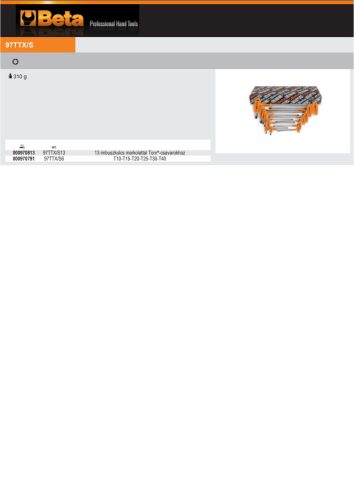 Beta 97TTx/S11 11 részes T-szárú Torx®-imbuszkulcs markolattal szerszám készlet
