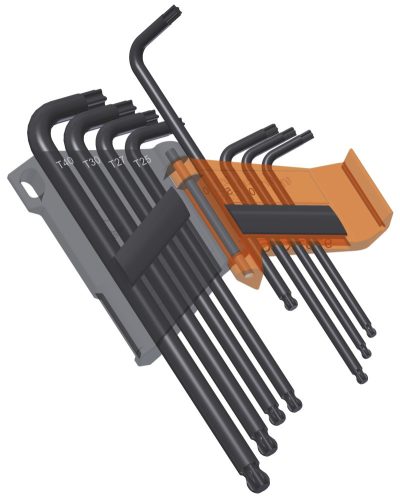 Beta 97BTxL/SCV 8 darabos hajlított gömbfejű imbuszkulcs, tartó hosszú modell ÜRES