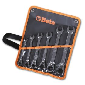   Beta 142/B 6 részes irányváltós racsnis csillag-villáskulcs készlet összetekerhető tokban