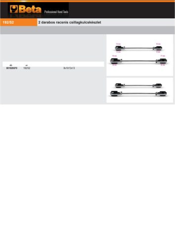 Beta 192/S2 2 darabos racsnis csillagkulcskészlet