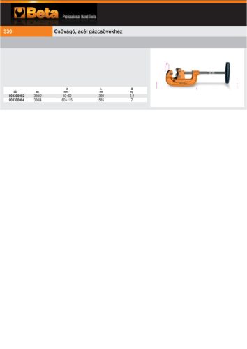 Beta 330/4 Csővágó, acél gázcsövekhez 4"