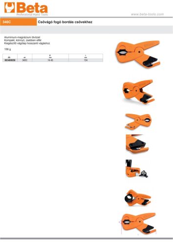 Beta 340C Csővágó fogó bordás csövekhez