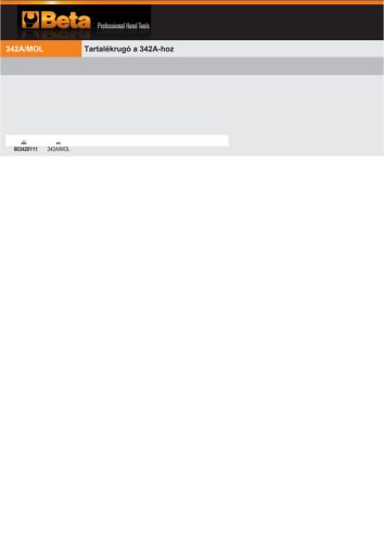 Beta 342A/MOL Tartalékrugó a Beta 342A termékhez