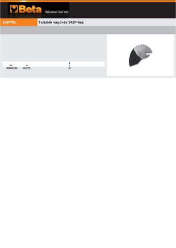 Beta 342P/RL Tartalék vágókés a Beta 342P termékhez