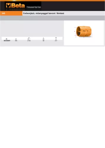 Beta 345 Csősorjázó, műanyaggal bevont fémtest 3-42mm