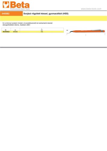 Beta 345SB2 Sorjázó rögzített késsel, gyorsacélból (HSS)