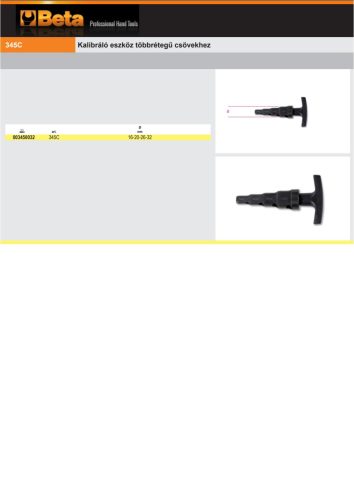 Beta 345C Kalibráló eszköz többrétegű csövekhez 16-20-26-32mm