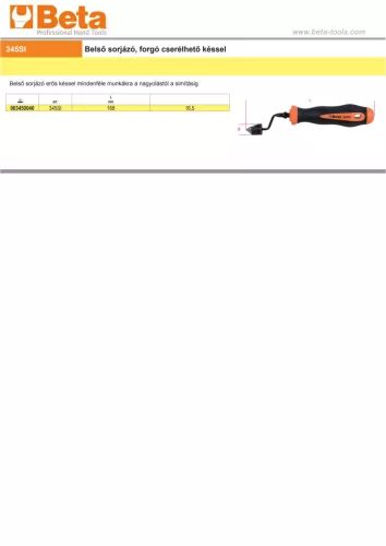 Beta 345SI Belső sorjázó, forgó cserélhető késsel