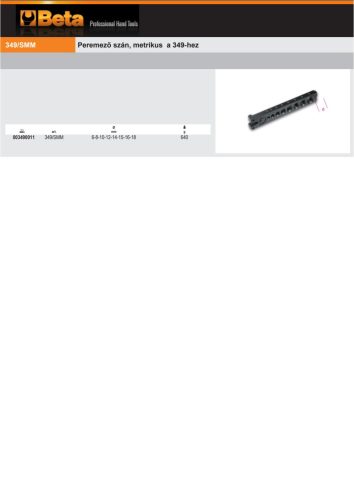 Beta 349/SMM Peremező szán, metrikus a Beta 349 termékhez