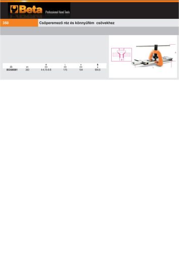 Beta 350 Csőperemező réz és könnyűfém csövekhez