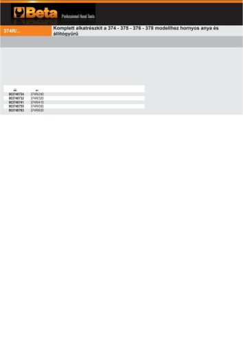 Beta 374R/... Komplett alkatrészkit a 374 - 375 - 376 - 378 modellhez hornyos anya és állítógyűrű