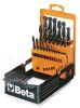 Beta 410/SP25 25 részes rövid csigafúró szerszám készlet 1-13mm 0,5mm emelkedéssel (410) fémkazettában