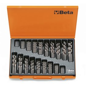   Beta 412/C150 150 részes rövid csigafúró szerszám készlet 1-10mm 0,5mm emelkedéssel (412) fém kofferben