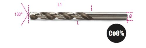 Beta 415 Rövid csigafúró, HSS-CO 8%, köszörült 4,25mm