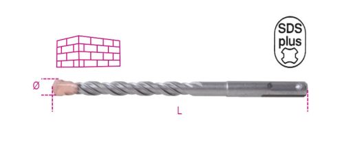 Beta 419 SDS-PLUS fúrószár, lágyacélból készült szár, keményfém vágóéllel 16x300mm