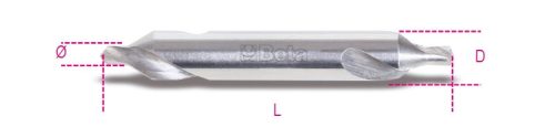 Beta 422 Rektifikált központosító fúróhegyek tágítási szög 60° HSS acélból 3,15mm