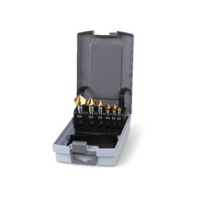   Beta 426T/SP6 6 darabos süllyesztő maró készlet, három aszimmetrikus vágóéllel, HSS + TiN műanyag tartóban