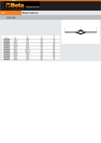 Beta 444/2D Metsző hajtóvas 45x18mm