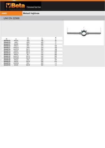 Beta 444G/5A Metsző hajtóvas 63,5mm