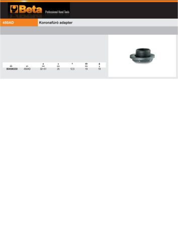 Beta 450AD Koronafúró adapter