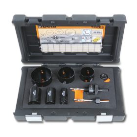   Beta 450/C9 Bimetall-koronafúrókészlet villanyszerelőknek, Ø 22 - 29 - 35 - 44 - 51 - 64 mm műanyag dobozban