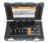 Beta 450/C13 Bimetall-koronafúrókészlet gáz és vízvezetékszerelőknek  Ø 19 - 22 - 29 - 35 - 38 - 44 - 51 - 57 - 64 mm műanyag dobozban