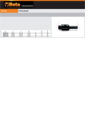Beta 451GA 10X1,25 Felvevőszár 10x1,25mm
