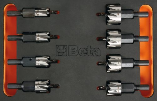 Beta 451/C8 8 darabos koronafúró készlet, HSS, köszörült Ø 16-18-20-22-25-30-32-35 mm