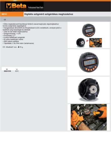 Beta 601C Digitális szögmérő szögértékes meghúzáshoz